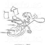 vector-of-a-cartoon-fast-businessman-on-wheels-outlined-coloring-page-by-ron-leishman-18524